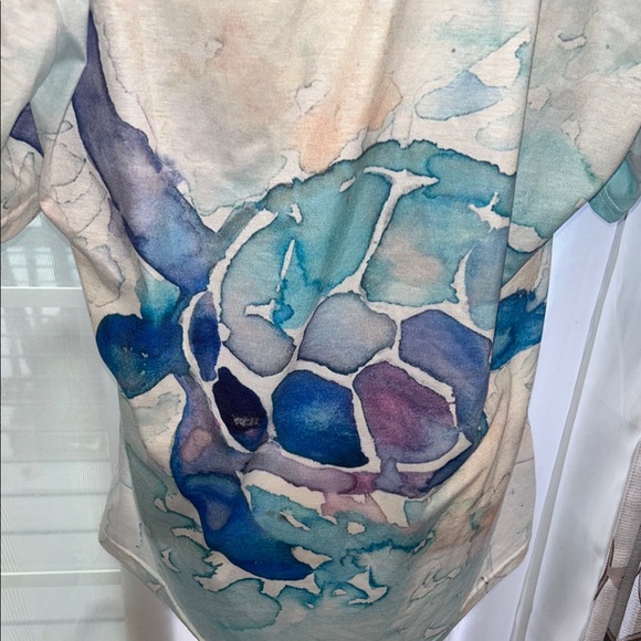 Womens Plus Size V-Neck T-Shirt with Turtle Design Size 3x - Picture 5 of 7